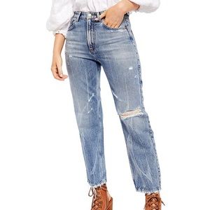 Free People Dakota High Rise Distressed Boyfriend Jean